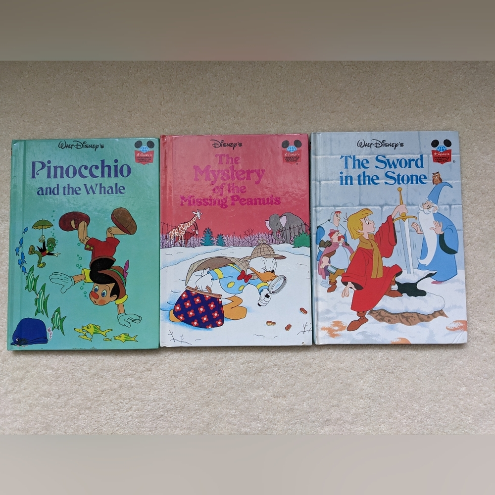 Vintage Disney books Wonderful World of Reading Pinocchio Sword and the …